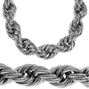Silver Tone Rope Chain Dookie Necklace 20mm Thick x 36" Inch