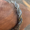 Silver Tone Twisted Rope Chain Bracelet 9" in x 10MM Thick