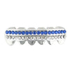 Silver Tone Two Row Blue Iced Bottom Grillz