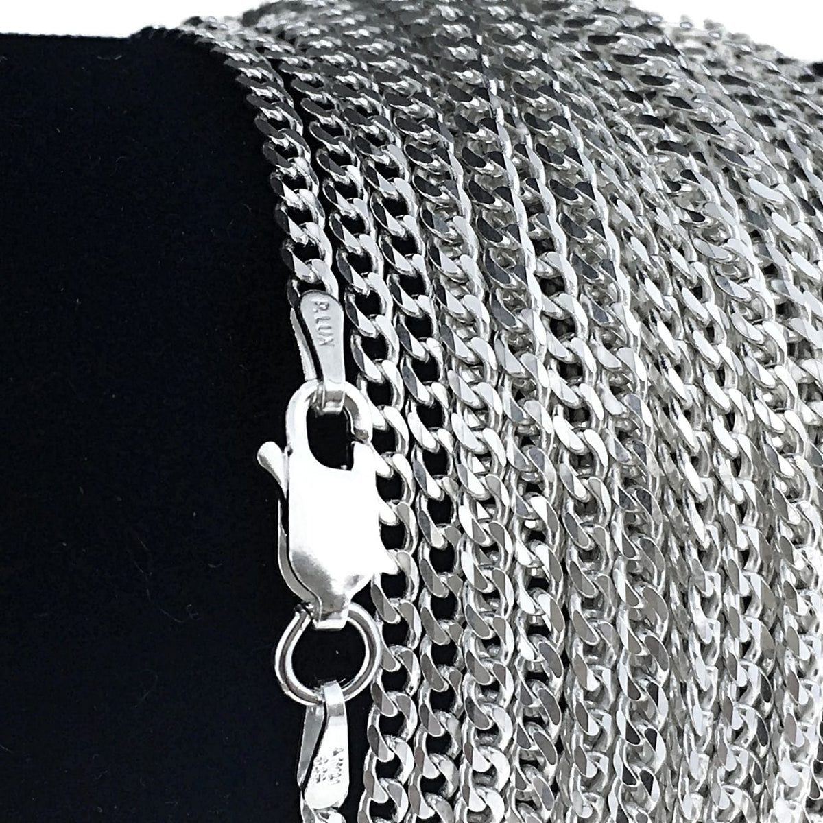 Solid 925 Sterling Silver Flat Cuban Link Chain Necklace Thin 3MM (18-
