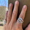 Solid 925 Sterling Silver Nugget Dollar Sign Ring