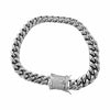 Stainless Steel Cuban Link Bracelet Flooded Out Moissanite Iced Clasp 8MM