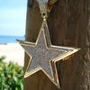 Star Micro Pave Gold Finish 36" Franco Chain Necklace