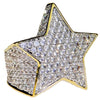Star Two-Tone CZ Micro Pave Iced Flooded Out Ring