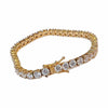 Tennis Bracelet 14K Gold Plated 316L Stainless Steel Iced AAA CZ 8" 5MM