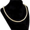 Tennis Chain Gold Finish Iced One Row Choker Necklace 20" 6MM