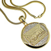 The Last Supper Round Iced Medallion Gold Finish 36" Franco Chain