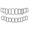TOP DOUBLE CAPS (LEFT SIDE ONLY) 925 Silver Custom Fangs Grillz Set Double Caps Vampire Teeth Fang & Open Tooth