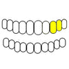 TOP LEFT (#11 #12) Real 10K Gold Double Caps Side Canine Custom Grillz