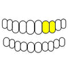 Top Left Dbl Cap 10K Gold Double Cap Heart Cutout & Open Face Tooth Custom Grillz