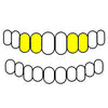 Top Right & Left Dbl Cap 10K Gold Double Cap Heart Cutout & Open Face Tooth Custom Grillz