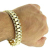 Watch Band Bracelet Gold Finish Iced 14MM Thick 8.5"