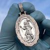 925 Sterling Silver St Saint Christopher Medal CZ Medallion Pendant