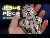 Jesus Combo Pendant Gold Finish Sand Blast Cuban Chain Necklace 30"