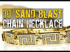 Aztec Sandblast Chain Gold Finish Sand Blast Necklace 30"