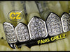 Silver Tone Premium CZ Iced Top Fang Grillz