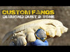 Real 14K Gold Two-Tone Diamond Dust Custom Vampire Fangs Grillz