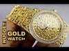 Men's Gold Finish Nugget Design "Gold Nugget" Watch