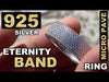 Solid 925 Sterling Silver Eternity Band Iced Flooded Out CZ Ring