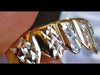 14K Gold Plated w/ Silver Diamond Cuts Top Teeth Grillz