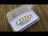 14K Gold Plated Grillz Four Open Face Diamond-Cut 4 Windows Bottom Teeth