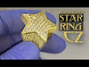 14K Gold Plated CZ Iced Flooded Out Star Ring