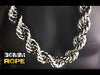 Silver Tone Rope Chain Dookie Necklace 30mm Thick x 30" Inch
