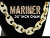 Mariner Anchor Gold Finish Iced Chain Necklace 12MM 20"