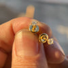 0.2CT TW Moissanite Earrings 14K Gold Plated Real 925 Sterling Silver Pass Diamond Tester 3MM