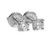 0.6CT TW Moissanite Stud Earrings 925 Sterling Silver Round Pass Diamond Tester 4MM