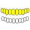 10 Top Real 14K Gold Dust Diamond-Cut Vampire Teeth Fang Custom Grillz