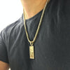 100 Dollar Bill Iced Pendant Tennis Gold Finish Chain Necklace 24"