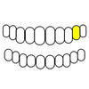 10K Gold Cap Diamond-Dust Diamond Cut Single Custom Grillz (Choose Tooth)