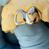 10K Gold Double Cap Heart Cutout & Open Face Tooth Custom Grillz