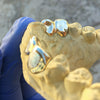 10K Gold Double Cap Two-Tone Diamond Dust Custom Grillz