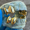 10K Gold Double Teeth Caps Vampire Fangs Custom Grillz