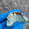 10K Gold Single Caps w/Front Diamond Dust Teeth Custom Grillz