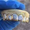 10K Gold Two-Tone Diamond-Cut Diamond Dust Custom Grillz