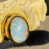 10K Gold w/ Opal Gem Single Cap Custom Grillz (Choose Any Tooth)