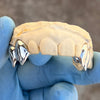 10K White Gold Double Teeth Caps Vampire Fangs Custom Grillz