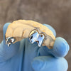 10K White Gold Double Teeth Caps Vampire Fangs Custom Grillz