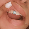 10K White Gold Full Diamond Dust Custom Single Cap (Choose Tooth)