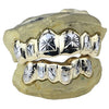 10K White Gold Two-Tone Starburst Custom Grillz