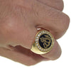 12 Allah Symbol  Black Oil Round Gold Finish Ring