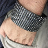 12 Row Bracelet Iced Titanium Grey Hematite Pharaoh Flooded Out 9"