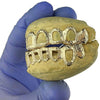 14K Gold Diamond Cut Diamond Dust Open Face Custom Grillz