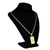 14K Gold Finish 100 Dollar Bill Iced Pendant Rope Chain Necklace 24"