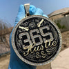 14K Gold Finish "365 Hustle" Jumbo Pendant Iced Medallion