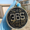 14K Gold Finish "365 Hustle" Jumbo Pendant Iced Medallion