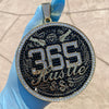 14K Gold Finish "365 Hustle" Jumbo Pendant Iced Medallion